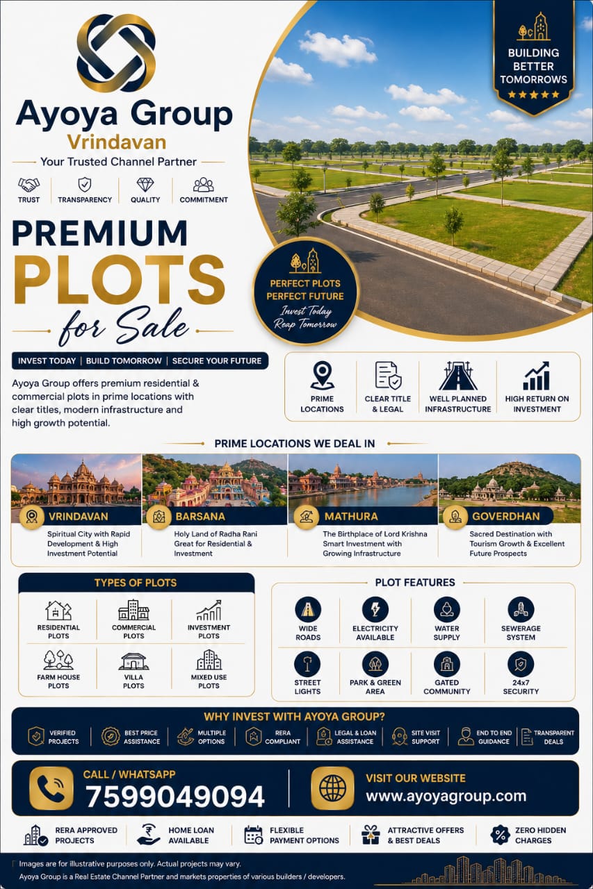 Premium Residential & Commercial Plots in Vrindavan, Mathura, Barsana & Goverdhan | Ayoya Group