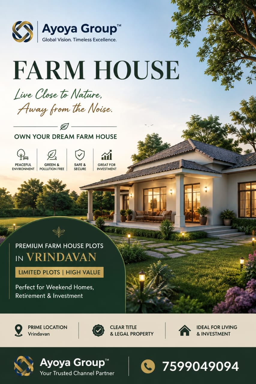 Premium Farm House Plots for Sale in Vrindavan | Ayoya Group